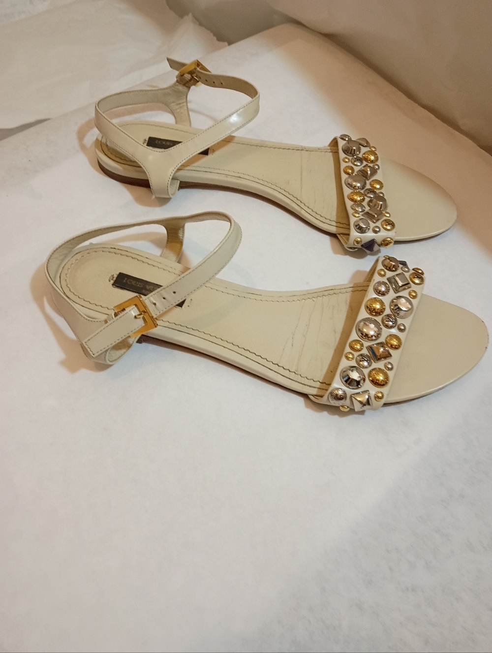 Louis Vuitton studded Luxury Women's sandals Logo Size 40 - Picture 6 of 16
